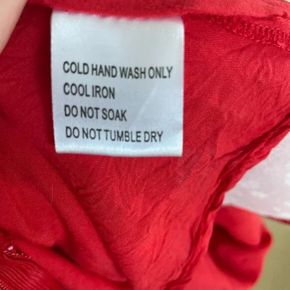 White Fox Boutique Red Floral Adjustable Spaghetti Strap Dress (XS) - Picture 8 of 8